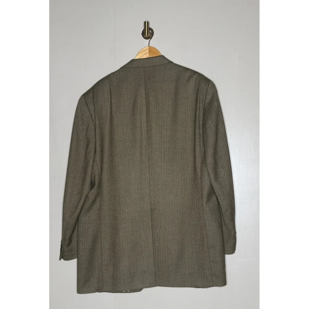 Pure New Wool Lauren Ralph Lauren Blazer 46L Herringbone Made in Canada